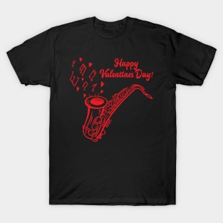 Happy Valentines Day Saxophone Music T-Shirt